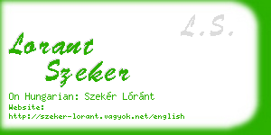 lorant szeker business card